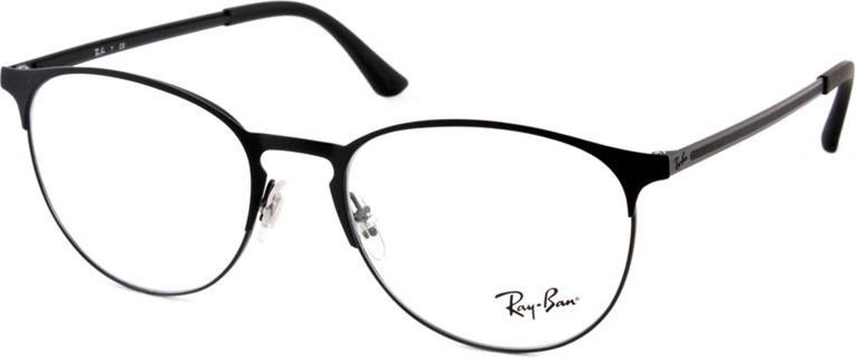 Ray-ban ronde zwarte top op mat zwart unisex dames bril frames