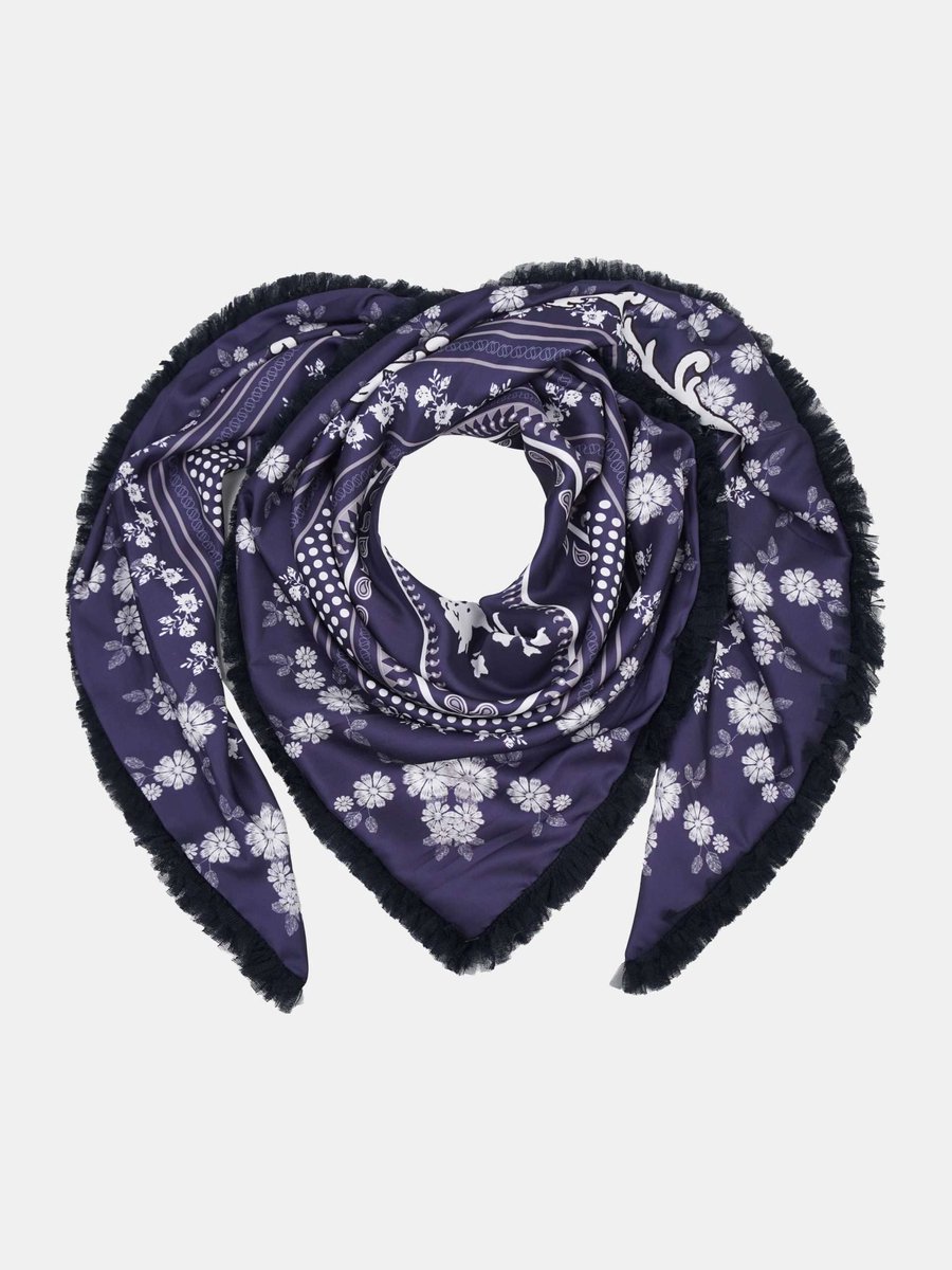 Mucho Gusto Zijden sjaal cannes blauw logomania