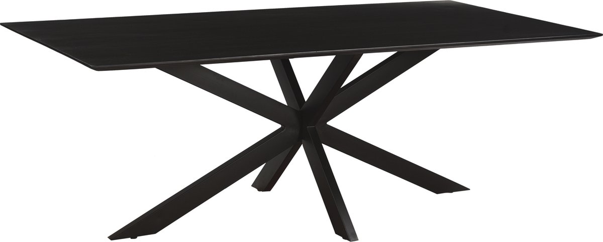 Livingfurn 1x eetkamertafel oslo spider black acacia 220 cm acacia / gecoat staal