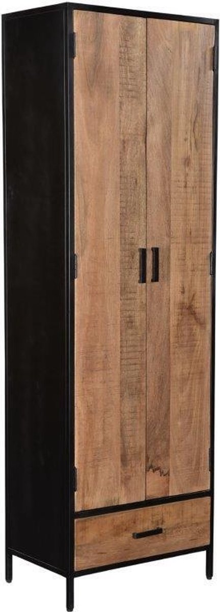 Livingfurn kabinetkast sturdy 2 deurs 65x200cm mangohout