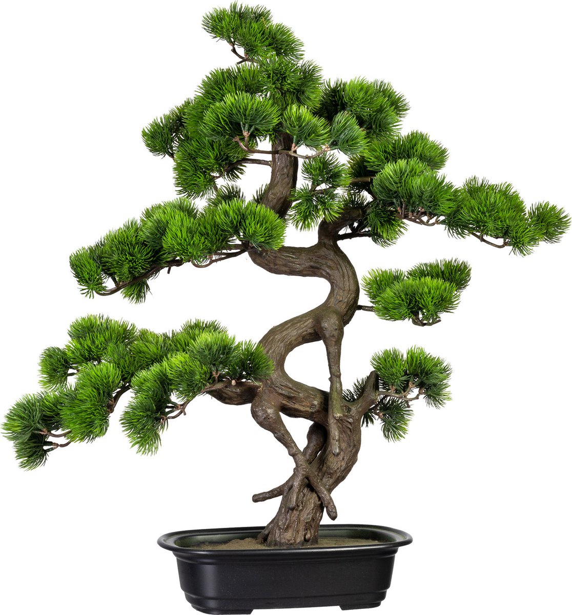 Kopu ® kunstplant bonsai 65 cm pijnboom met zwarte pot bonsai boompje