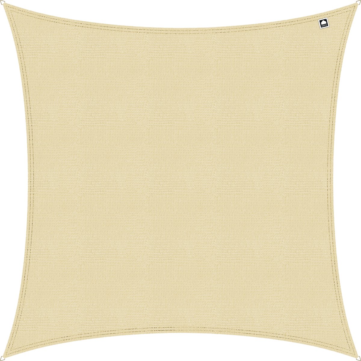 Kopu ® schaduwdoek vierkant 5x5 m 280 gram waterdoorlatend creme