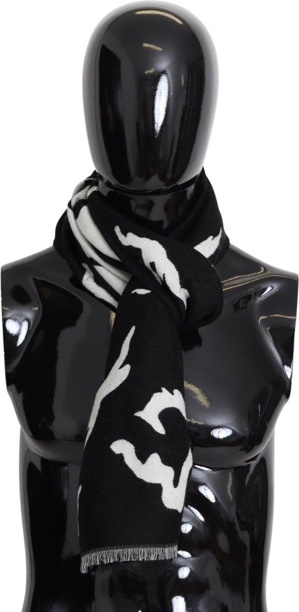 Givenchy Zwart Wit Wool Unissex Winter Warm SCARF Wrap Heren sjaal