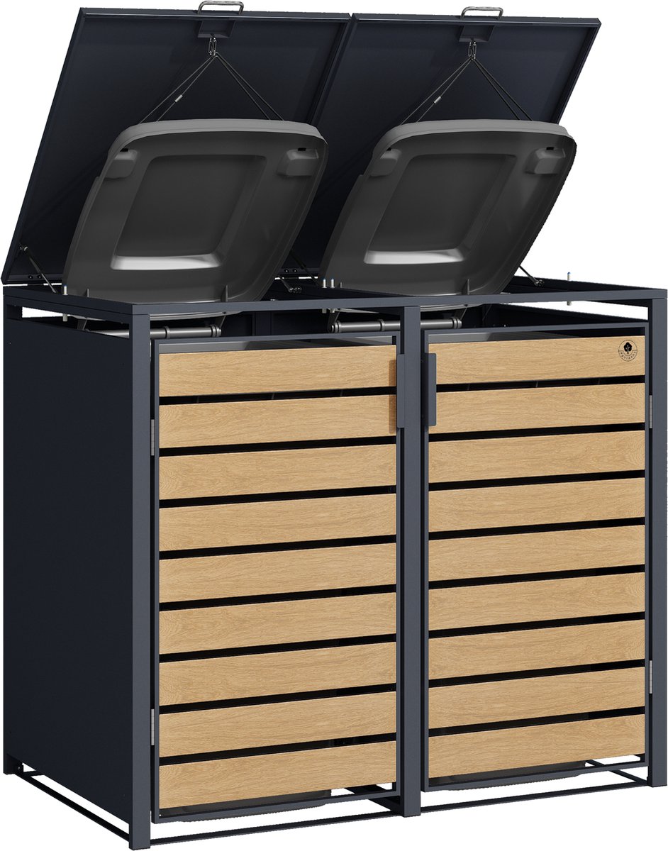 4gardenz ® containerombouw 2 afvalbakken -kliko ombouw /houtlook