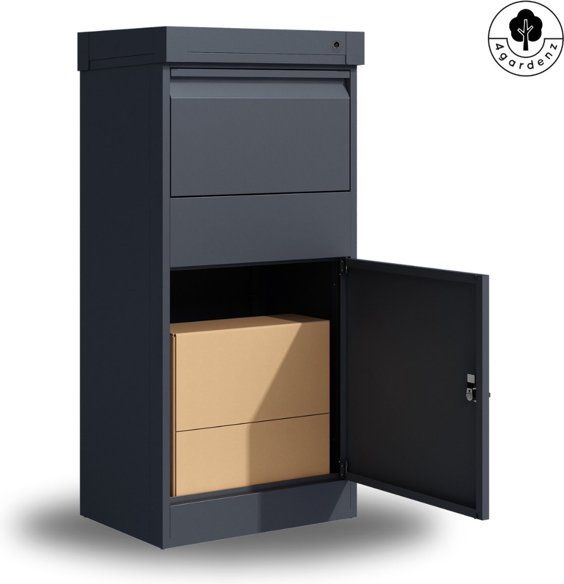 4gardenz ® staande pakketbrievenbus xxl met slot pakketbox antraciet