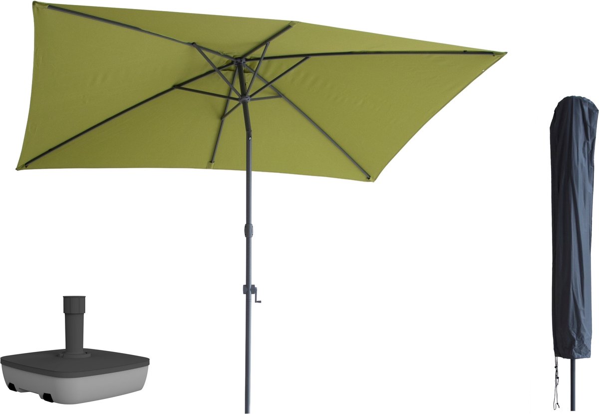 Kopu ® sevilla parasol rechthoek 200x300 cm met hoes en voet olijf