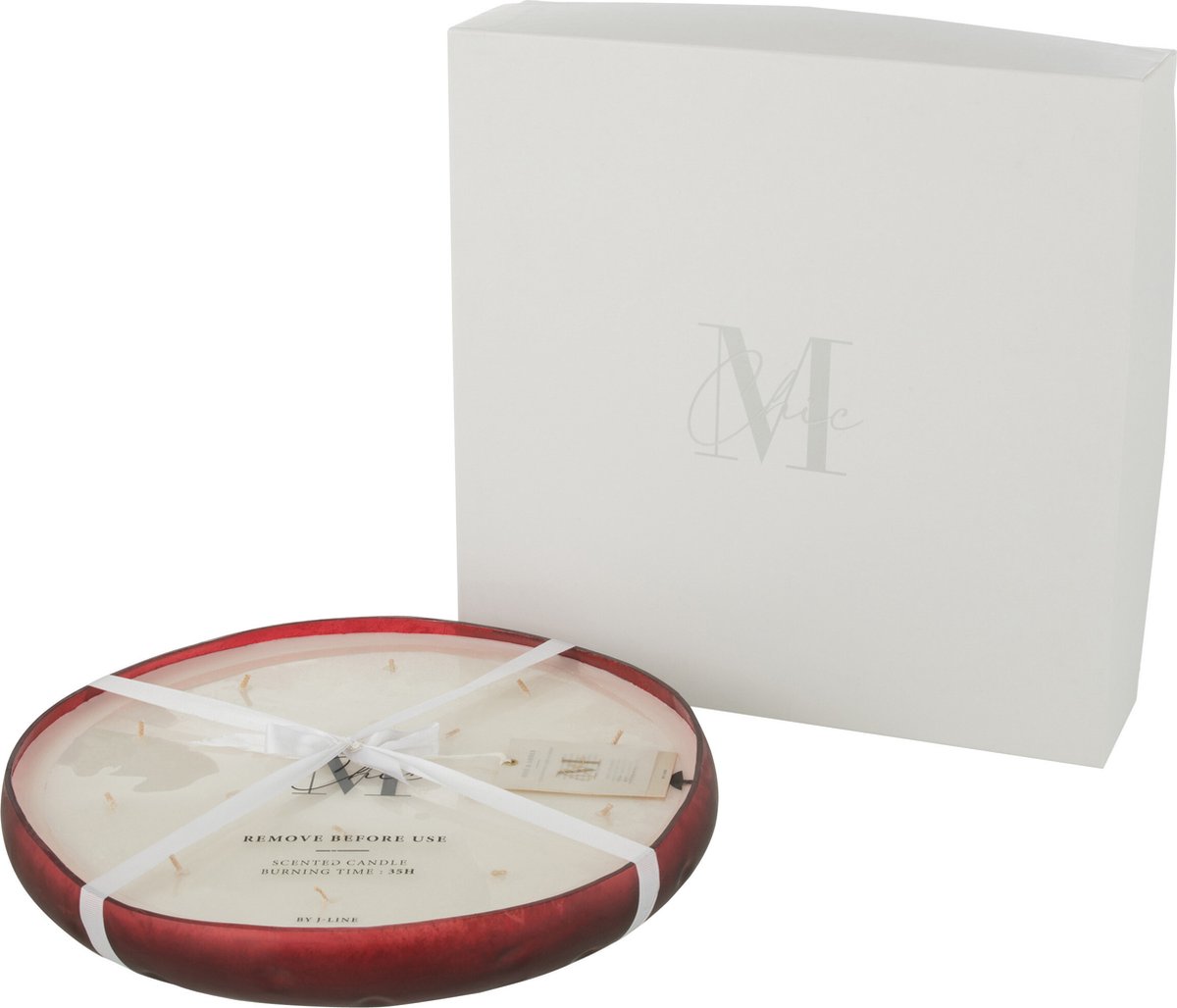 J-Line geurkaars m-chic glas extra large 37x37x5cm