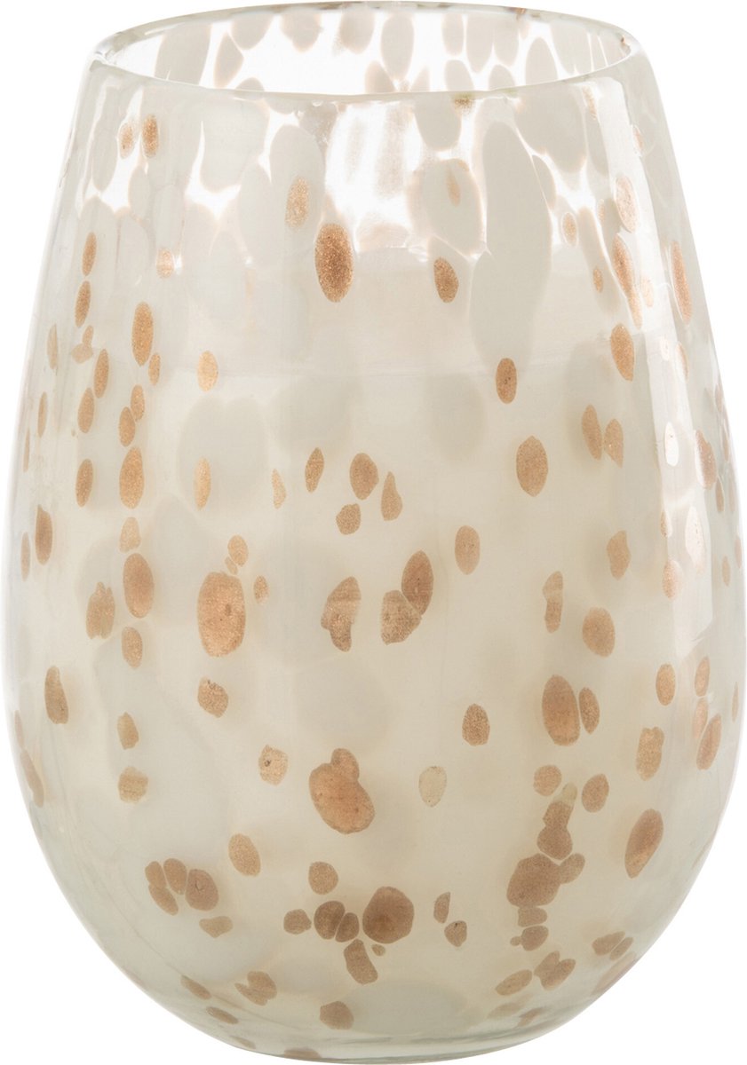 J-Line geurkaars mia wit/mix glas large 20x20x32.5cm