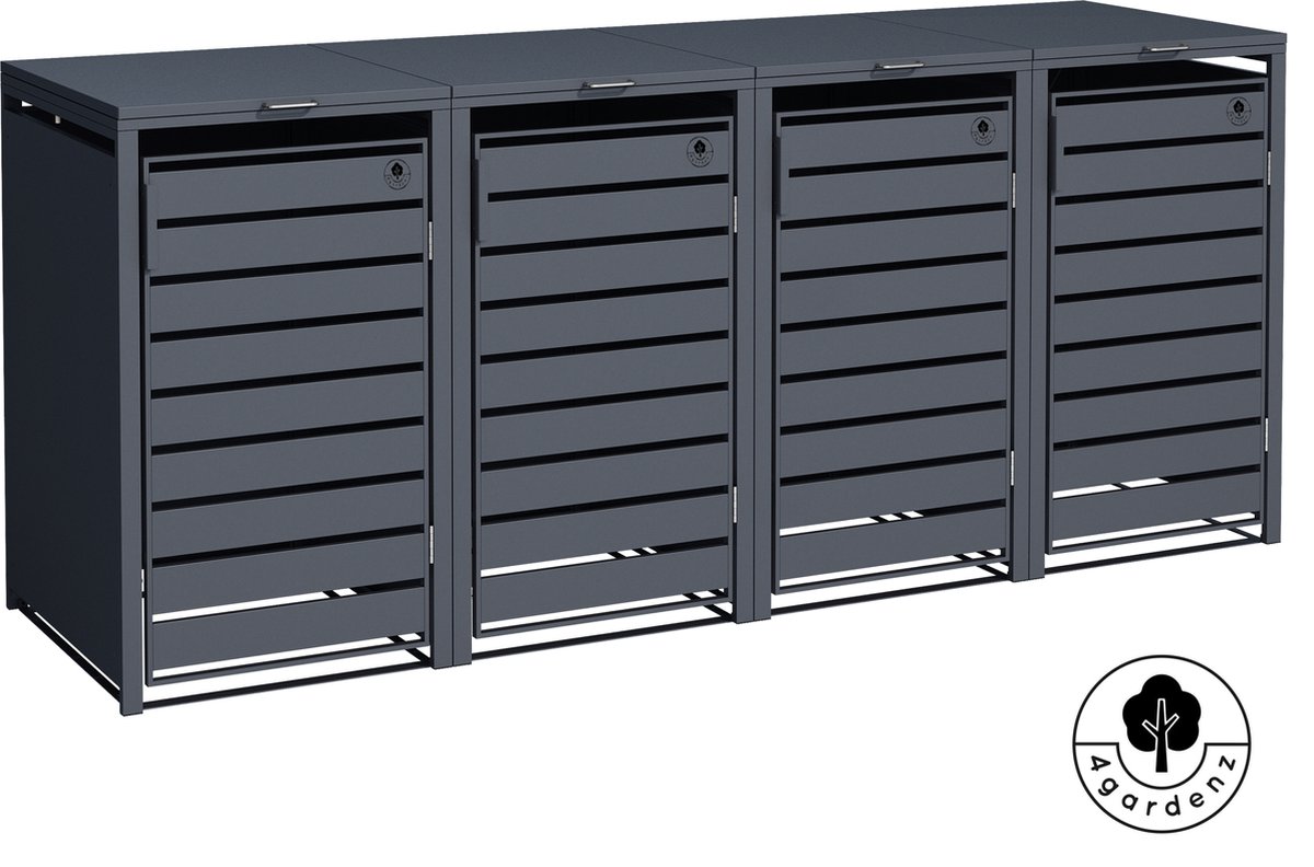 4gardenz ® kliko ombouw 4 kliko's containerombouw container ombouw antraciet