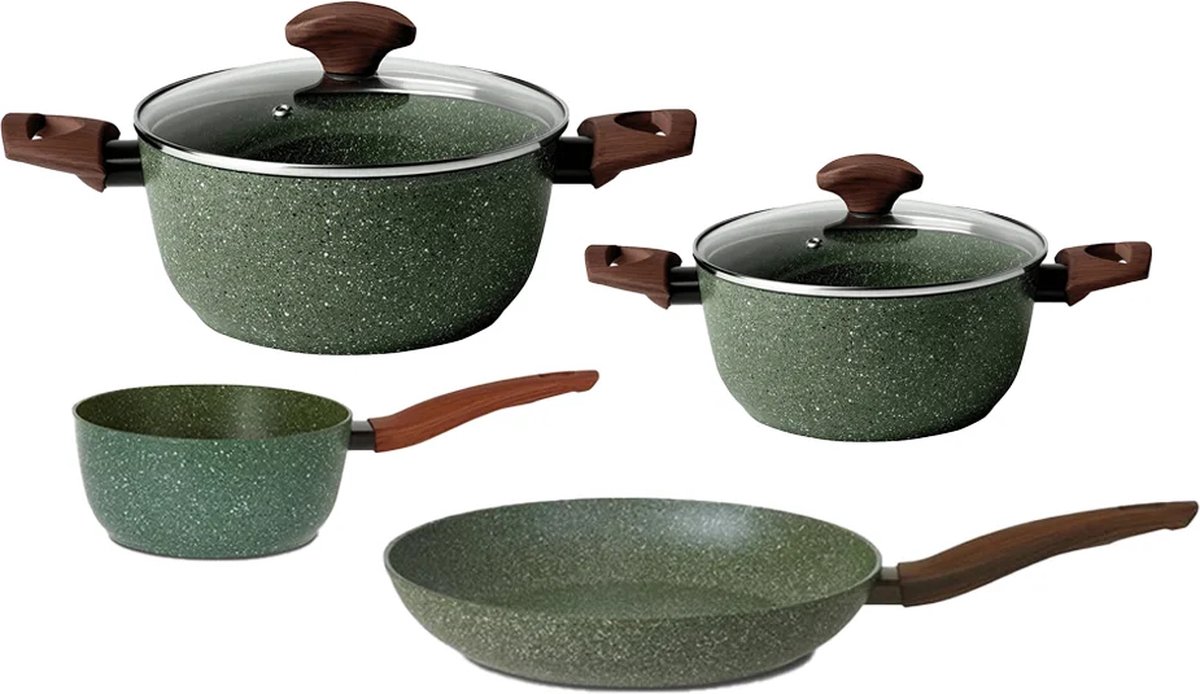 TVS Natura Induction pannenset 4 delig met glazen deksels