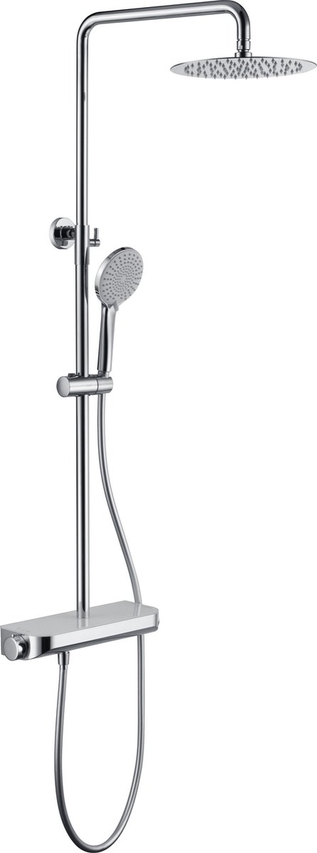 Luzzo ® varese regendouche thermostaat met planchet -chroom/