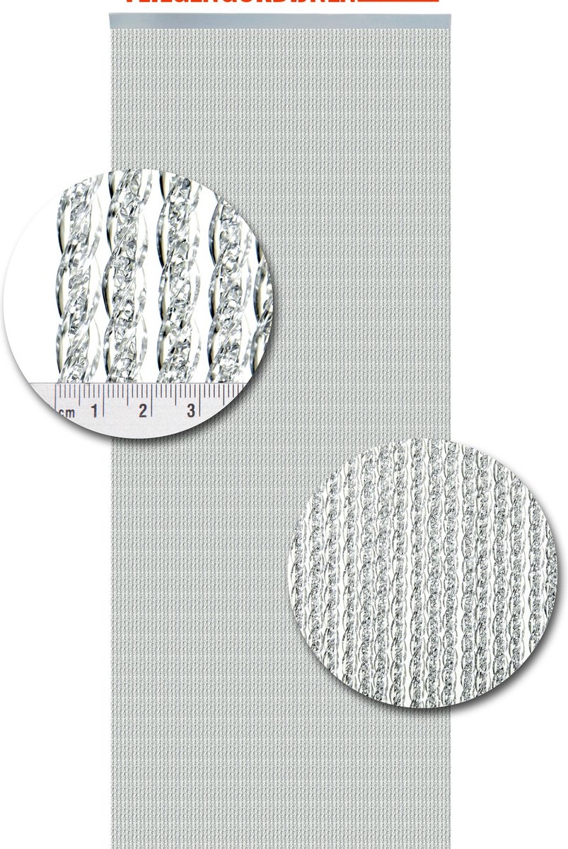 Vliegengordijnenexpert Vliegengordijn 92 x 210 cm venetie transparant in het kozijn