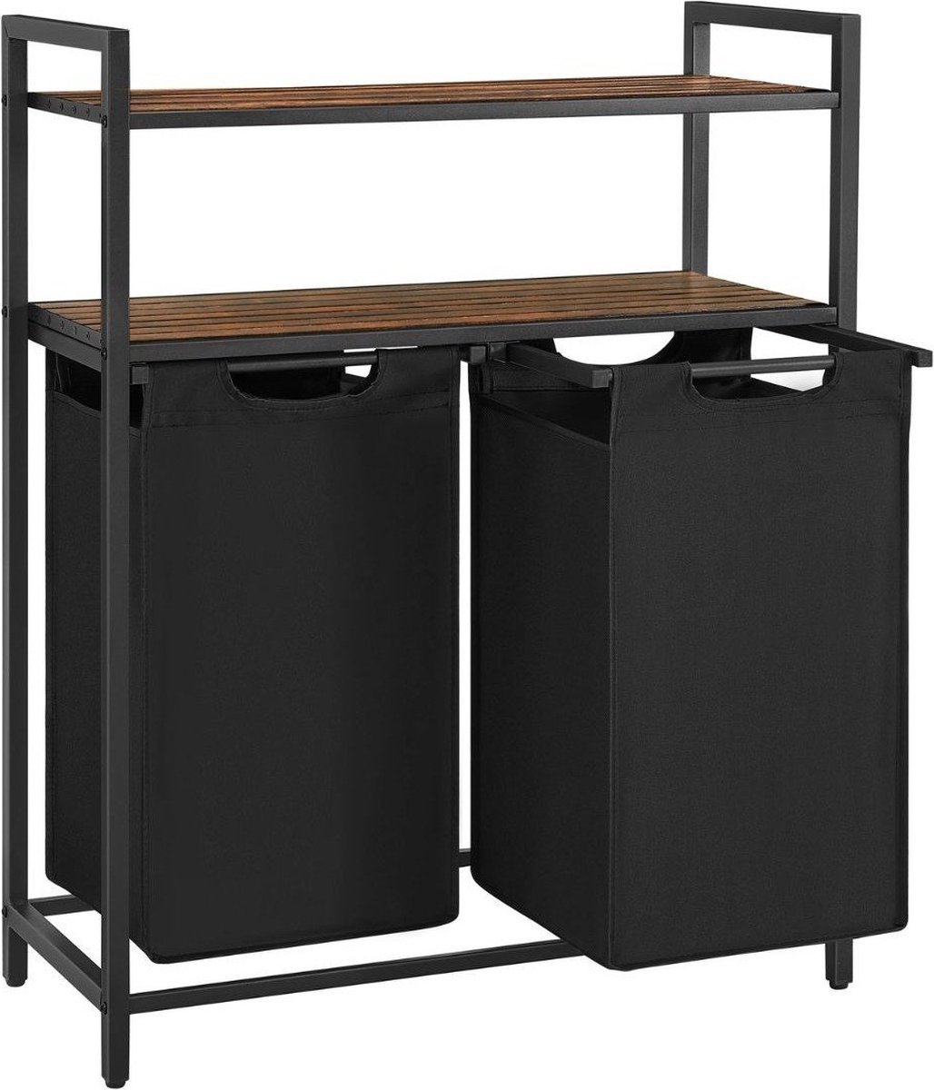 CaliCosy Wasmand met 2 compartimenten van 46l en 2 planken