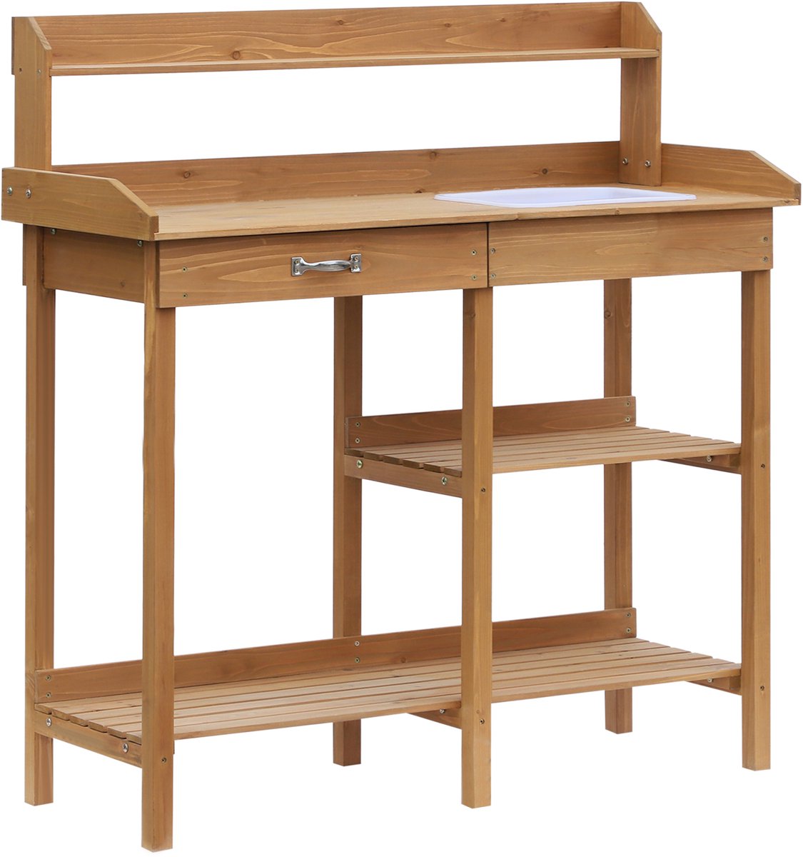 4goodz Houten oppottafel plantentafel met lade en bak