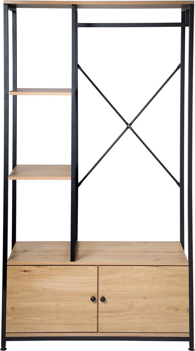 CaliCosy 2-deurs kledingkast met legplanken en opbergruimte h167 cm