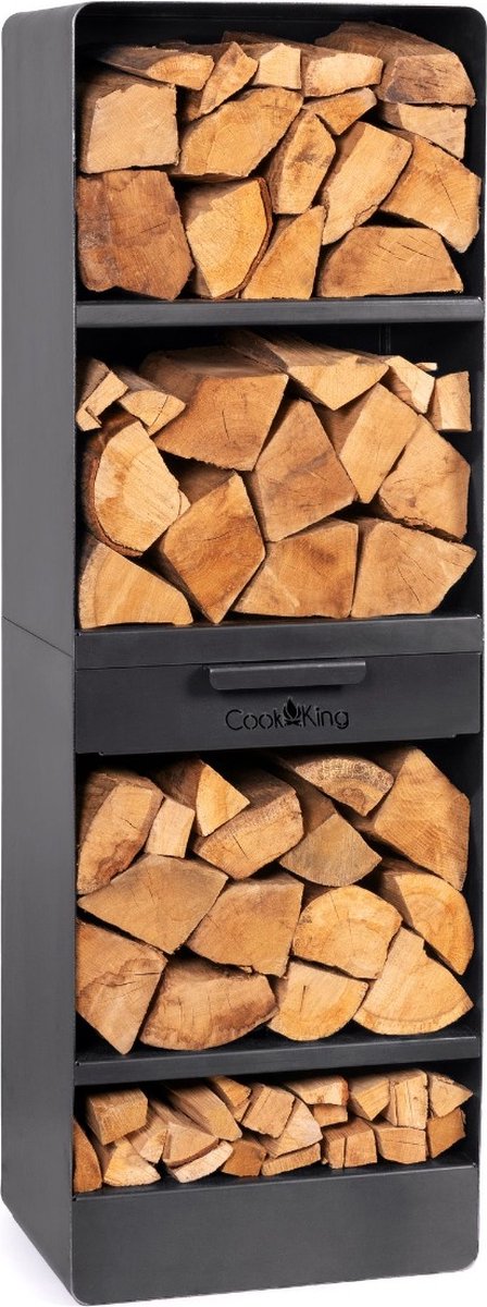 CookKing Stalen haardhoutrek vento 40x30x120cm -