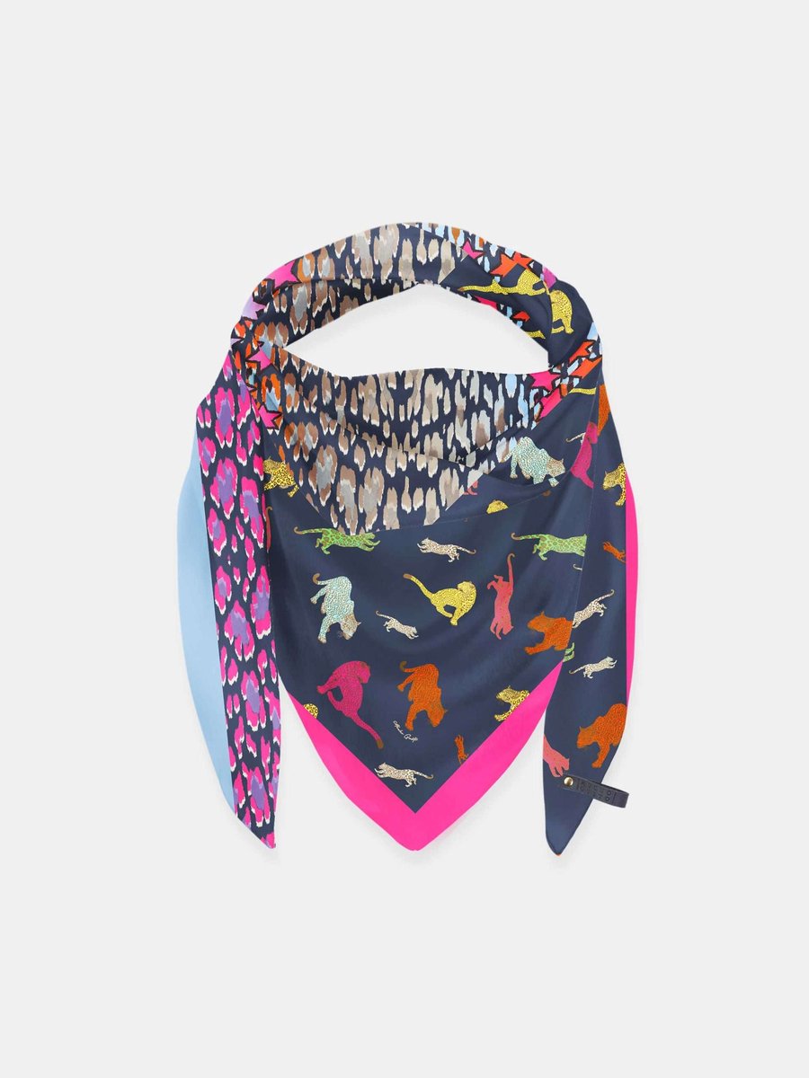 Mucho Gusto ® zijden sjaal st. tropez luipaardpatroon