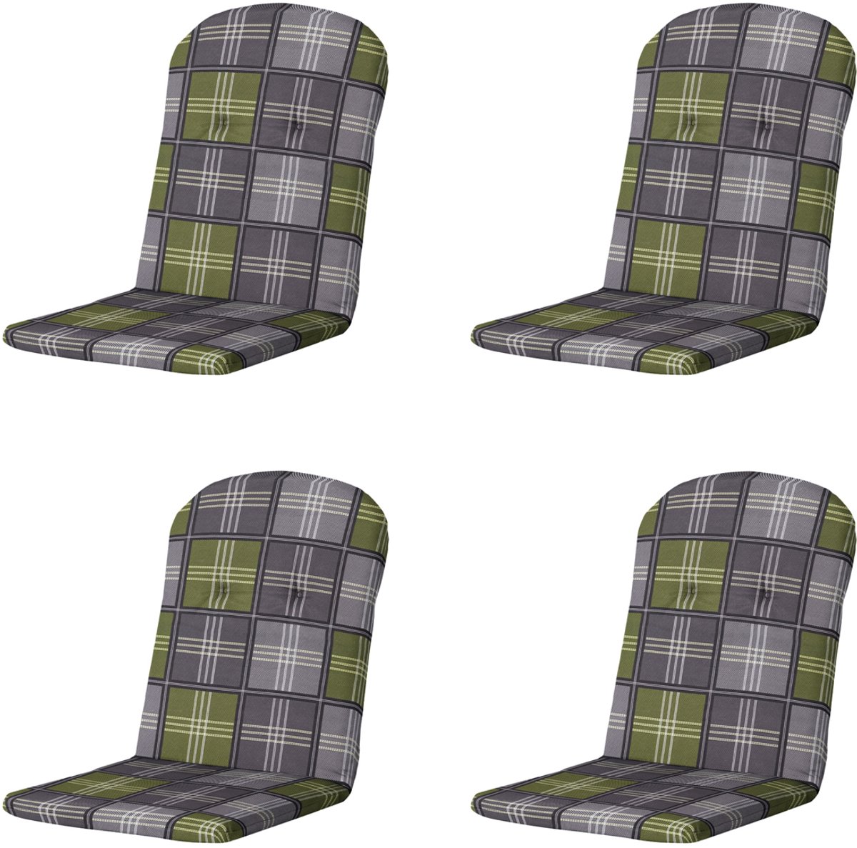 Madison kuipstoelkussen hoge rug patchy olive ca. 96x45 cm set van 4