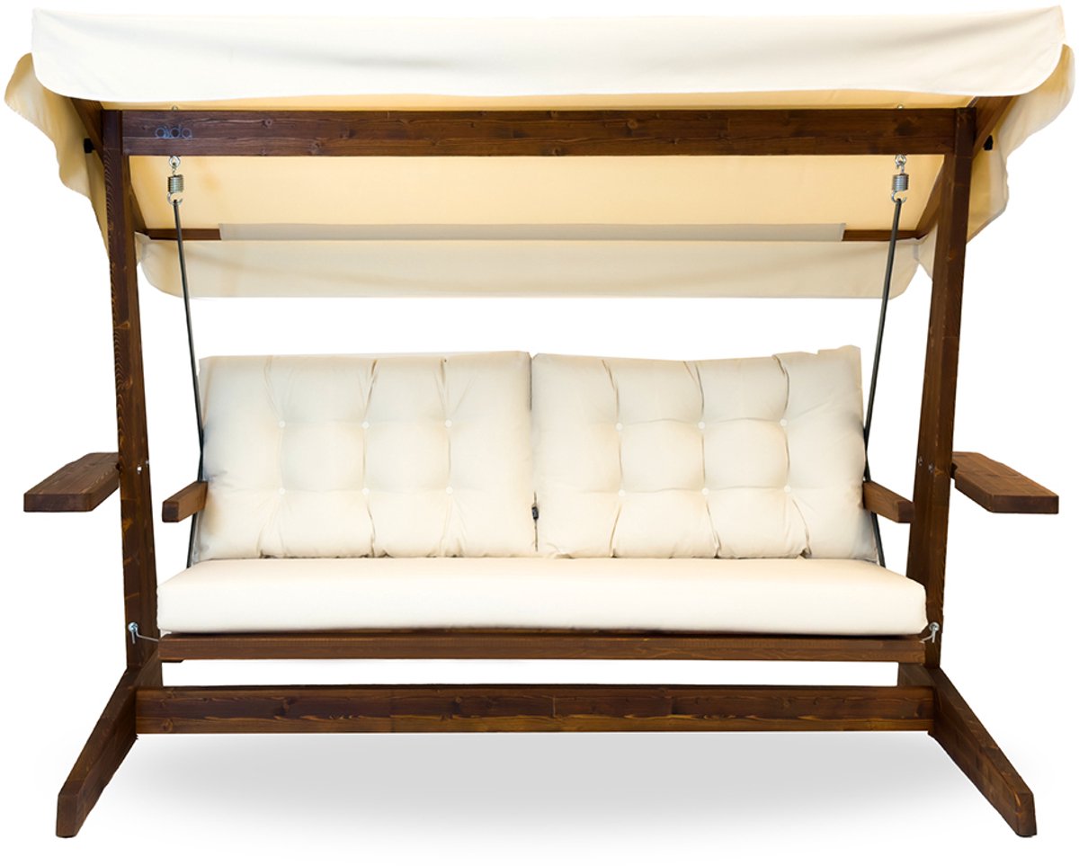 Westmann Viva 2400 houten 3-zits hollywood schommelbank beige