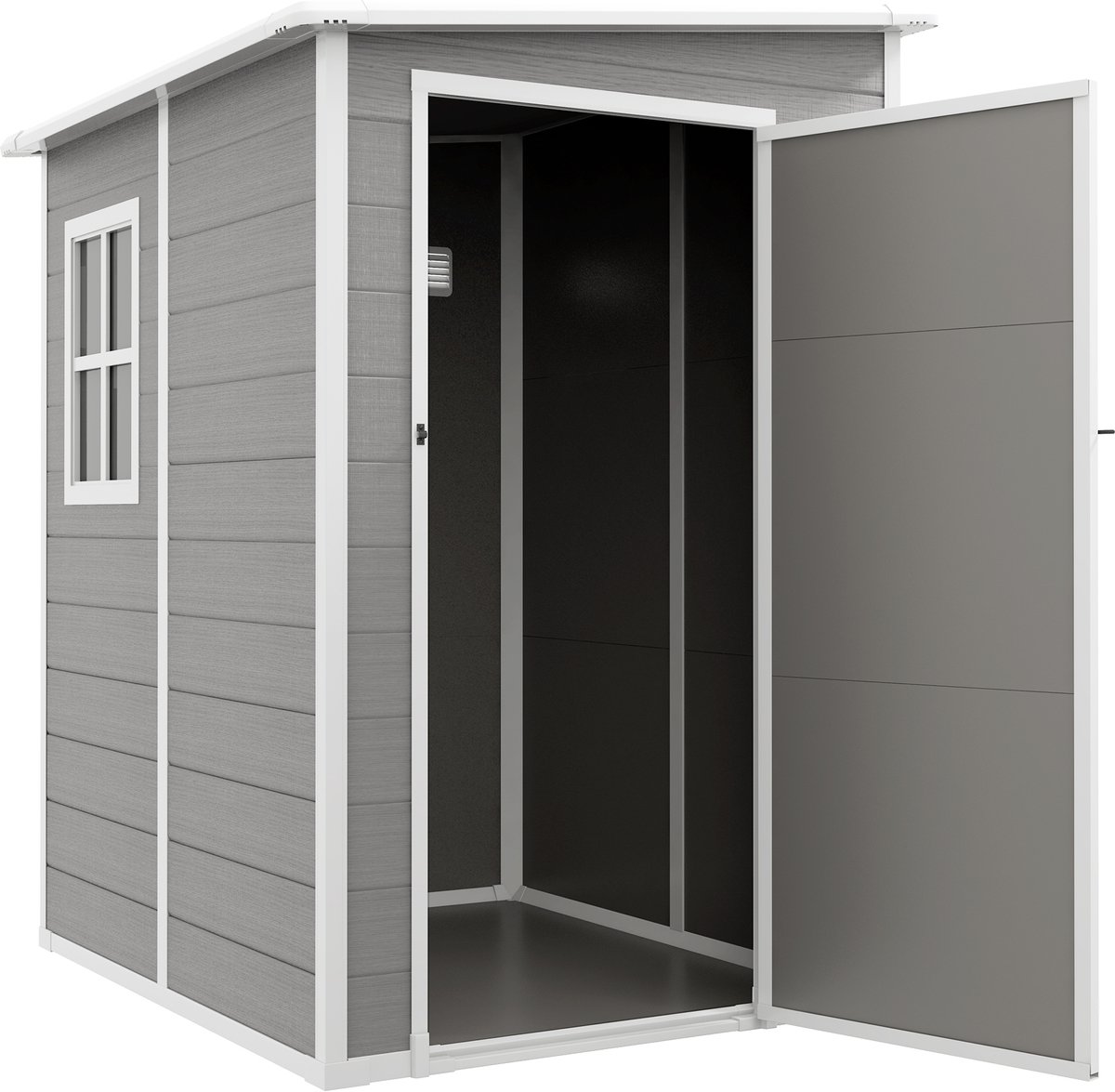 4goodz Aluminium aanbouw tuinschuur 122x149x192/177 cm /wit