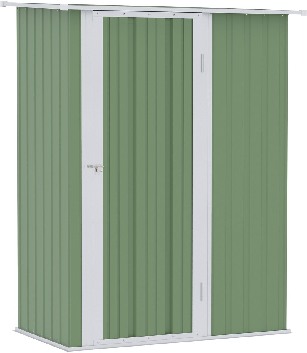 4goodz Outsunny stalen tuinkast balkonkast 84x142x189 cm grijs