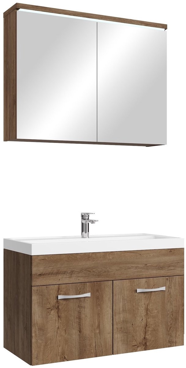 Badplaats Badkamermeubel set paso 02 80 x 40 cm bruin badmeubel met