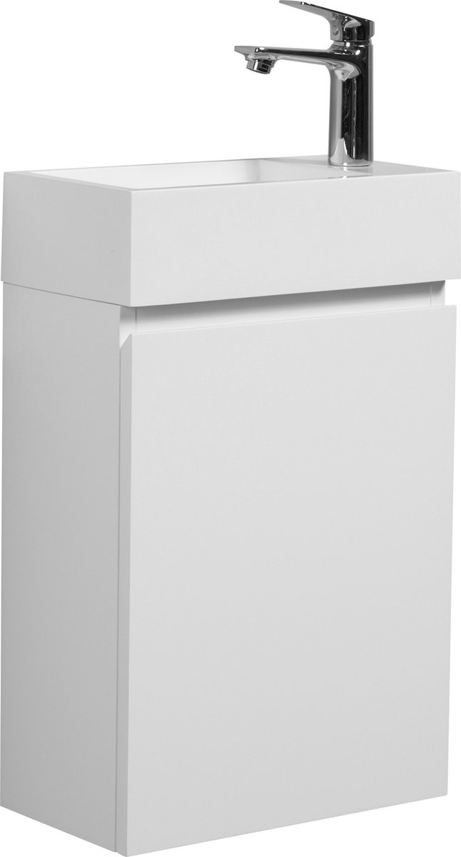 Badplaats Toiletmeubel angela 40 x 22 cm mat fonteinmeubel met wastafel