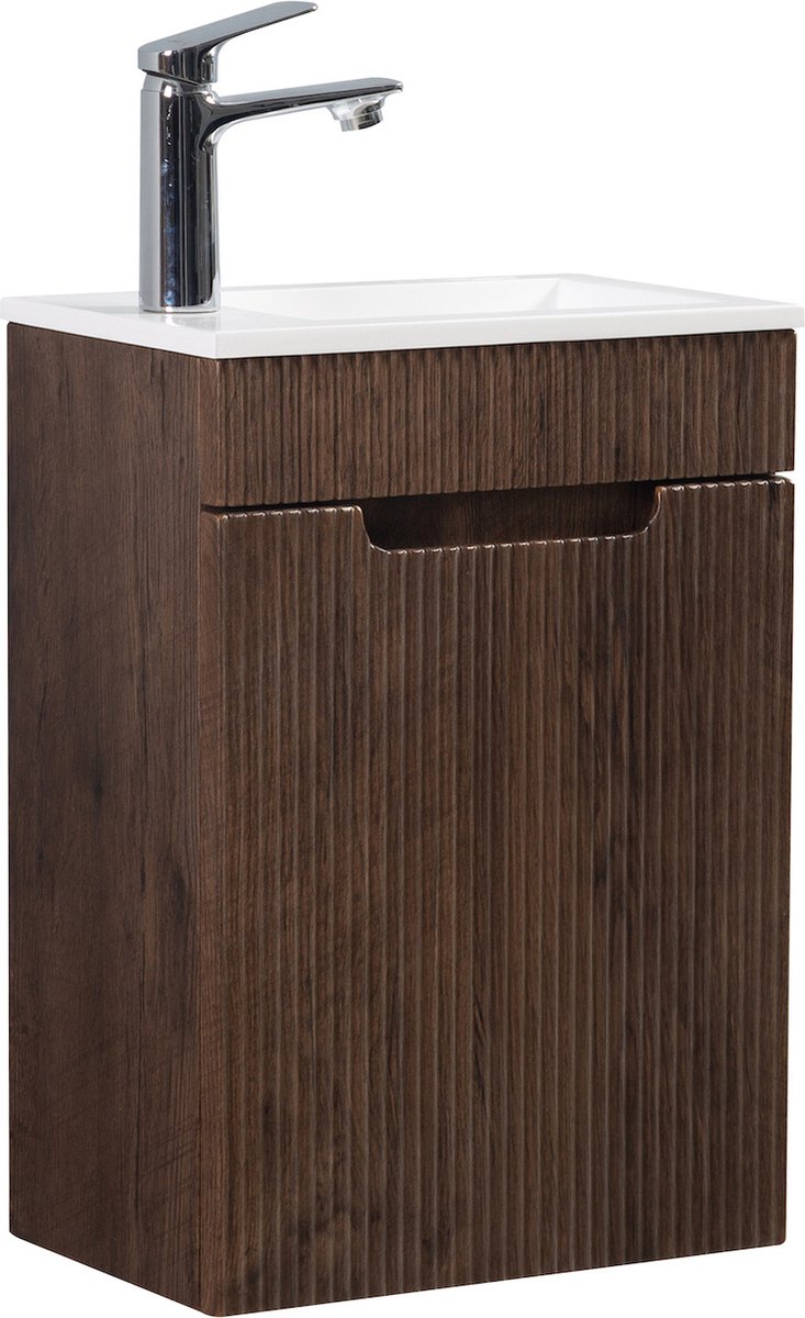 Badplaats Toiletmeubel thermis 40 x 22 cm walnoot bruin fonteinmeubel met