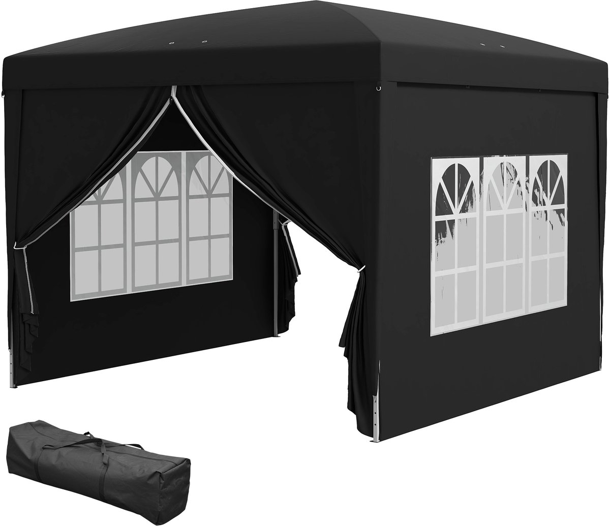 4goodz Outsunny partytent 3x3 m opvouwbaar met 4 zijwanden -