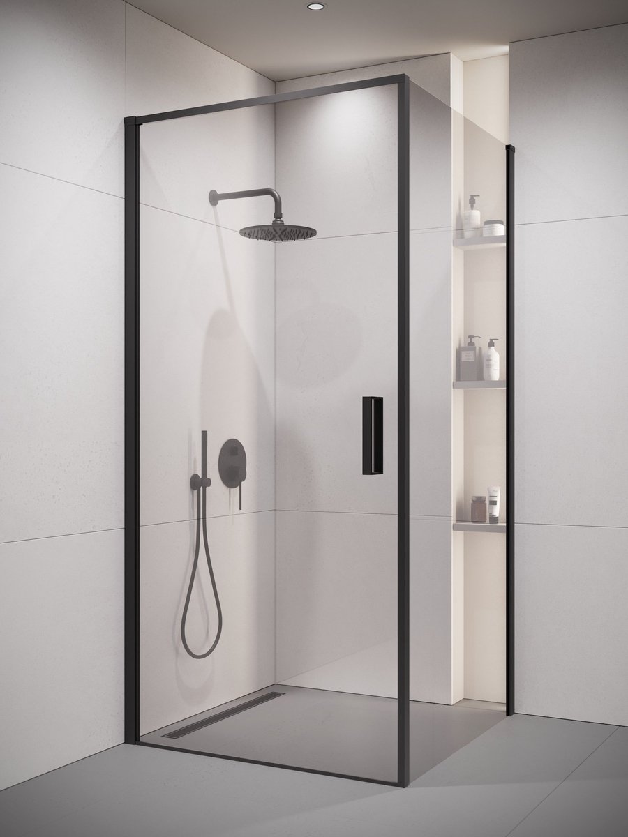 Badplaats Douchecabine alava 100 x 100 x 190 cm zwart douchewand met