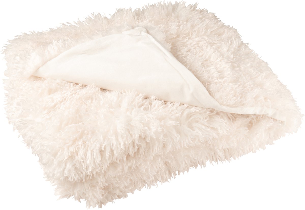 J-Line Blanket moutie polyester white