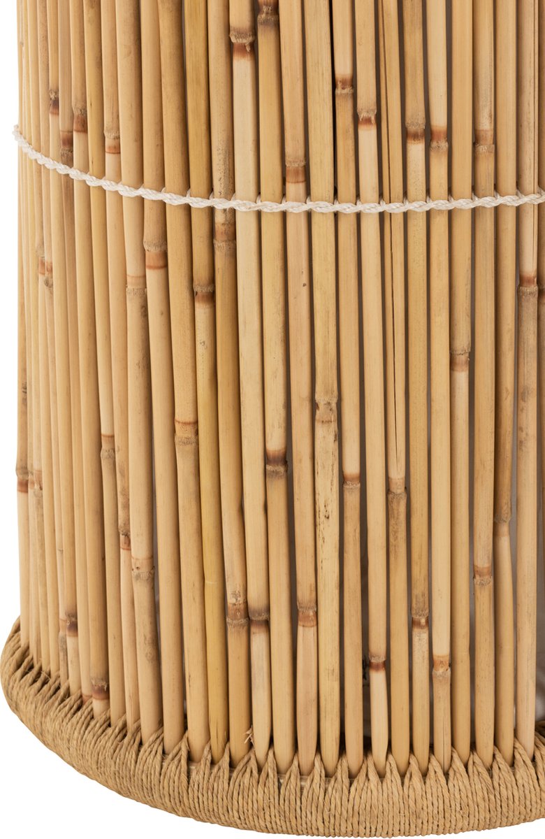 J-Line Set of 2 baskets cylinder bamboo natural/white