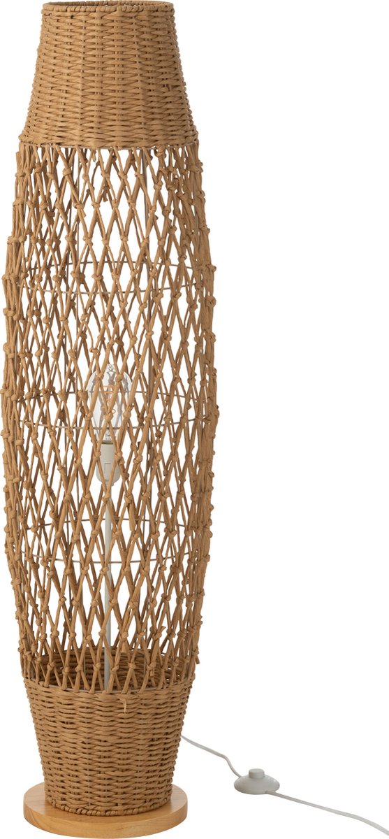 J-Line Floor lamp braided metal dark natural