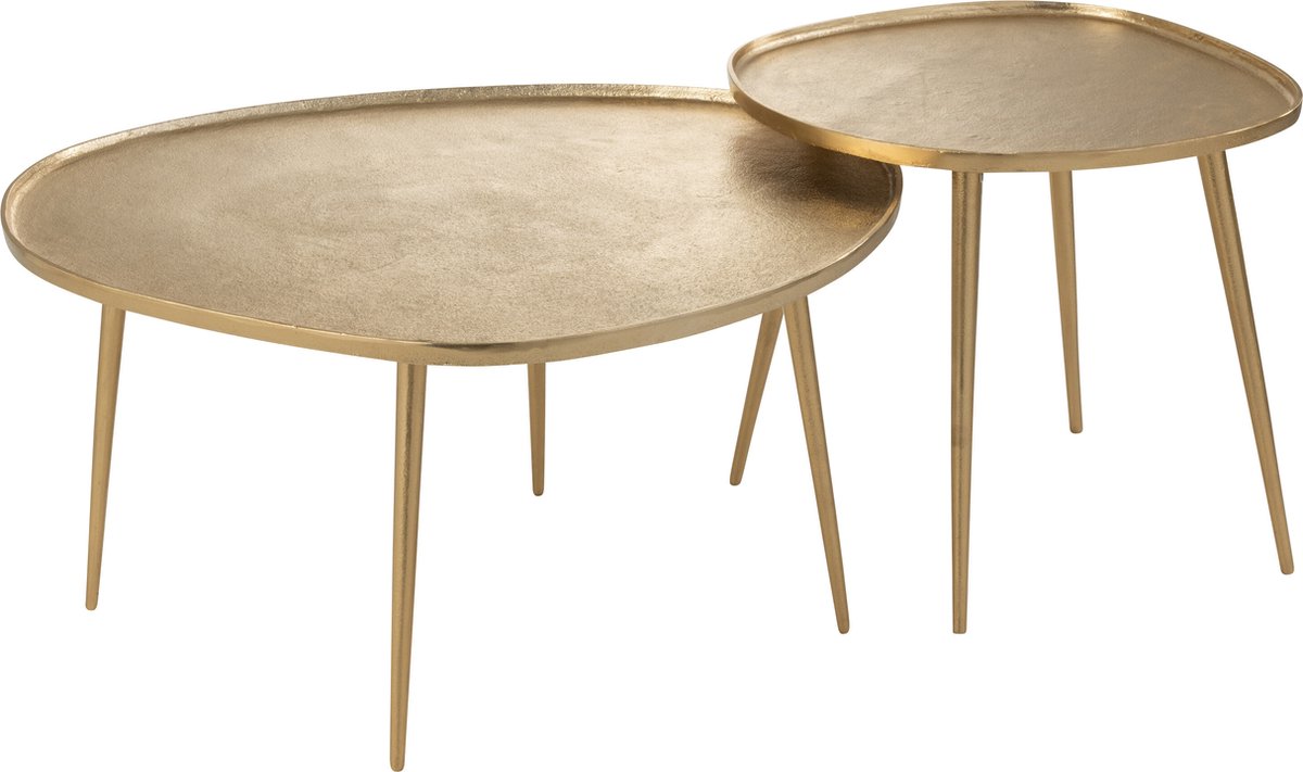 J-Line Set of 2 sidetables vinta aluminium gold