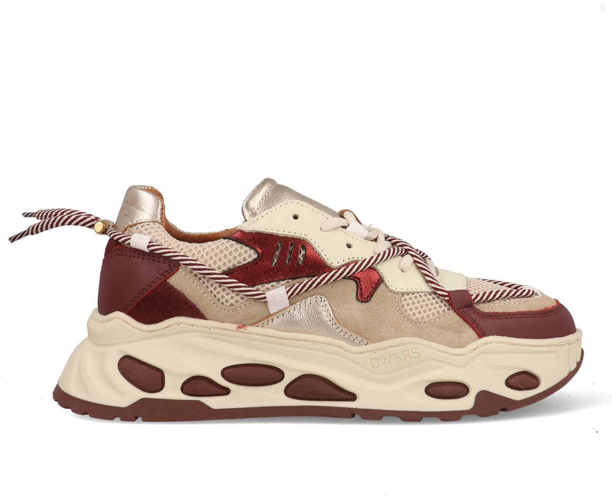 DWRS Label Saturnus j5554c/t-16-4577 bordeaux / wit