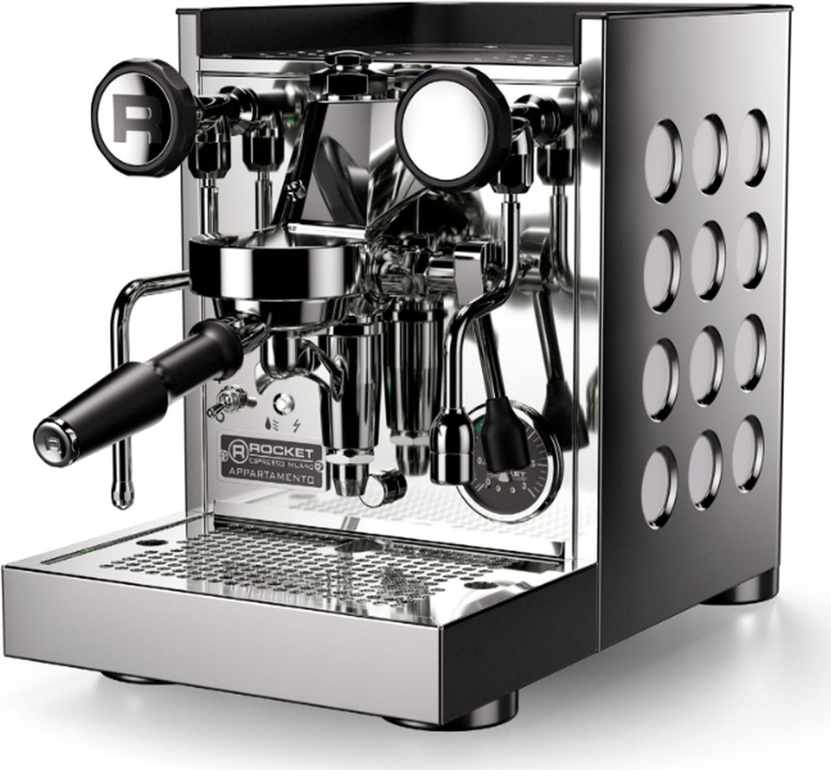 Rocket Espresso Milano Appartamento TCA - Half automatisch Espressomachine 1,8 l - 1200 W - Zwart RVS