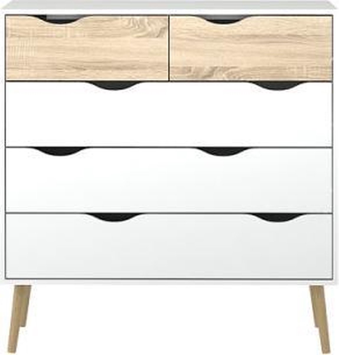 CaliCosy Ladekast met 5 lades wit en eikendecor b98,7 cm billund