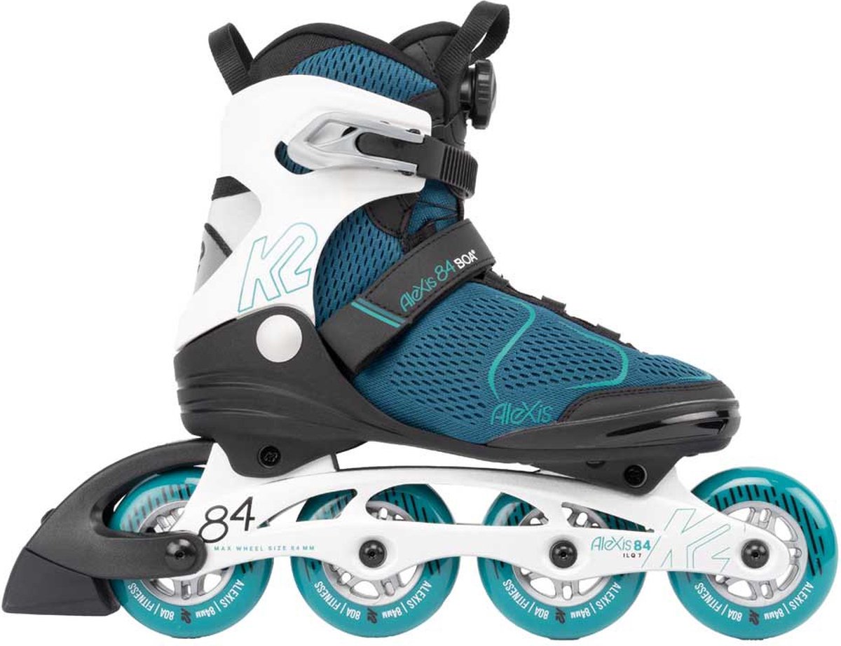 K2 - Alexis 84 Boa Teal White - Recreatie Fitness Skates - 37