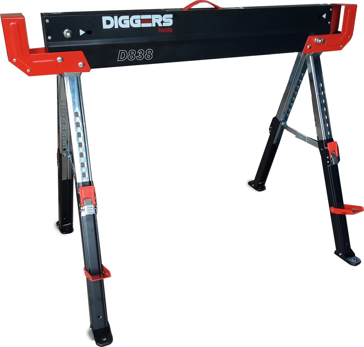 Diggers Zaagbok | 500 kg | Verstelbare Poten | Zijarmen | Set van 2 stuks - DIG845