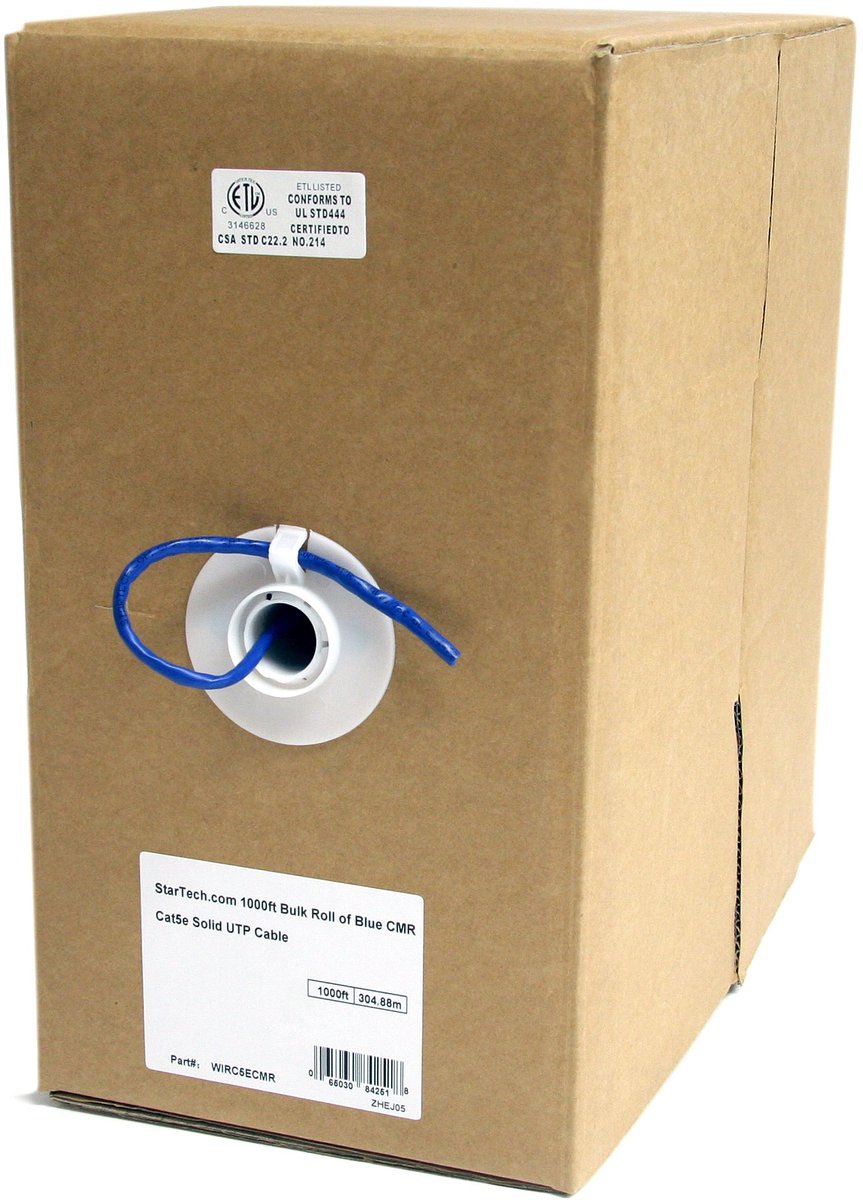 Startech 1000ft Bulk Roll, CMR Cat5e So