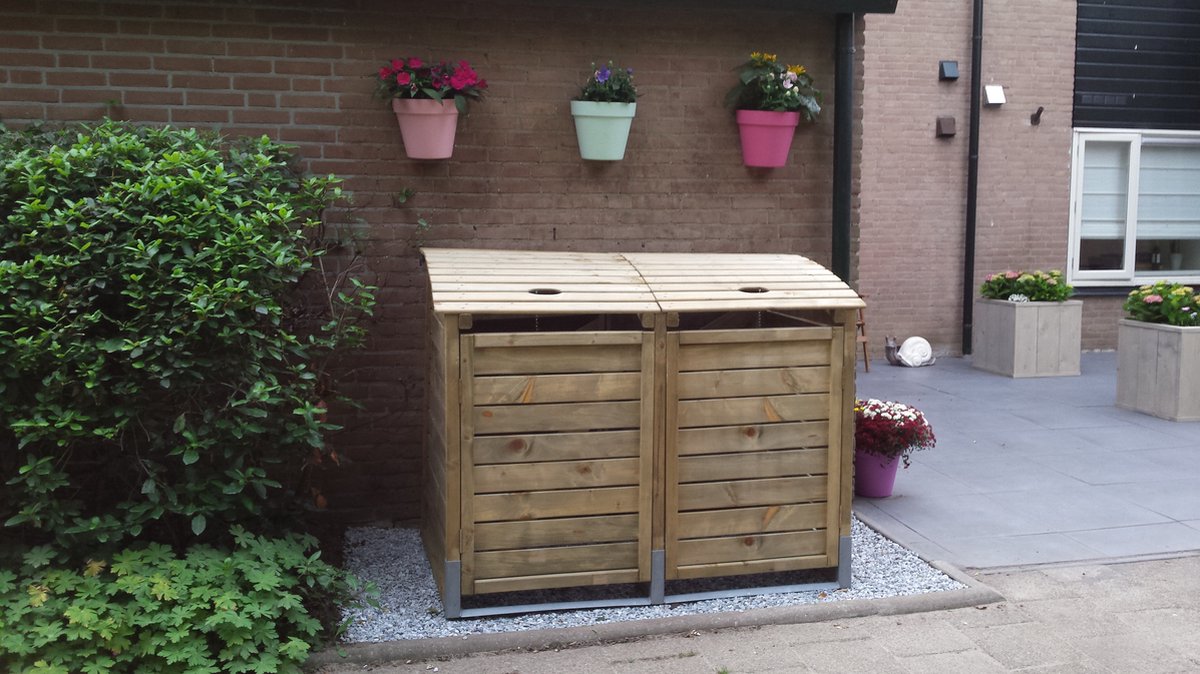 Kliko ombouw container ombouw klikoberging klikokast containerberging dubbel 155x122x90cm