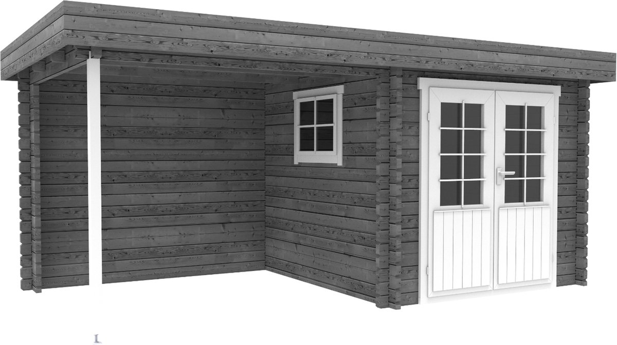 Houten tuinhuisje blokhut Gatwick platdak 500x250cm