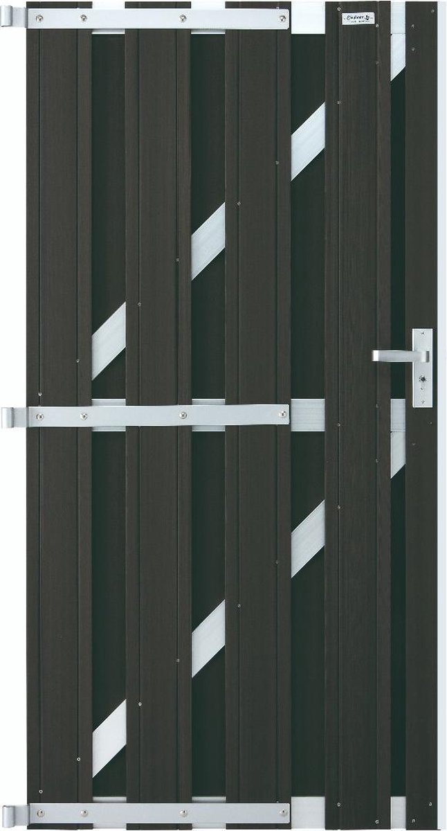 Tuinpoort antraciet schutting WPC 90x180cm