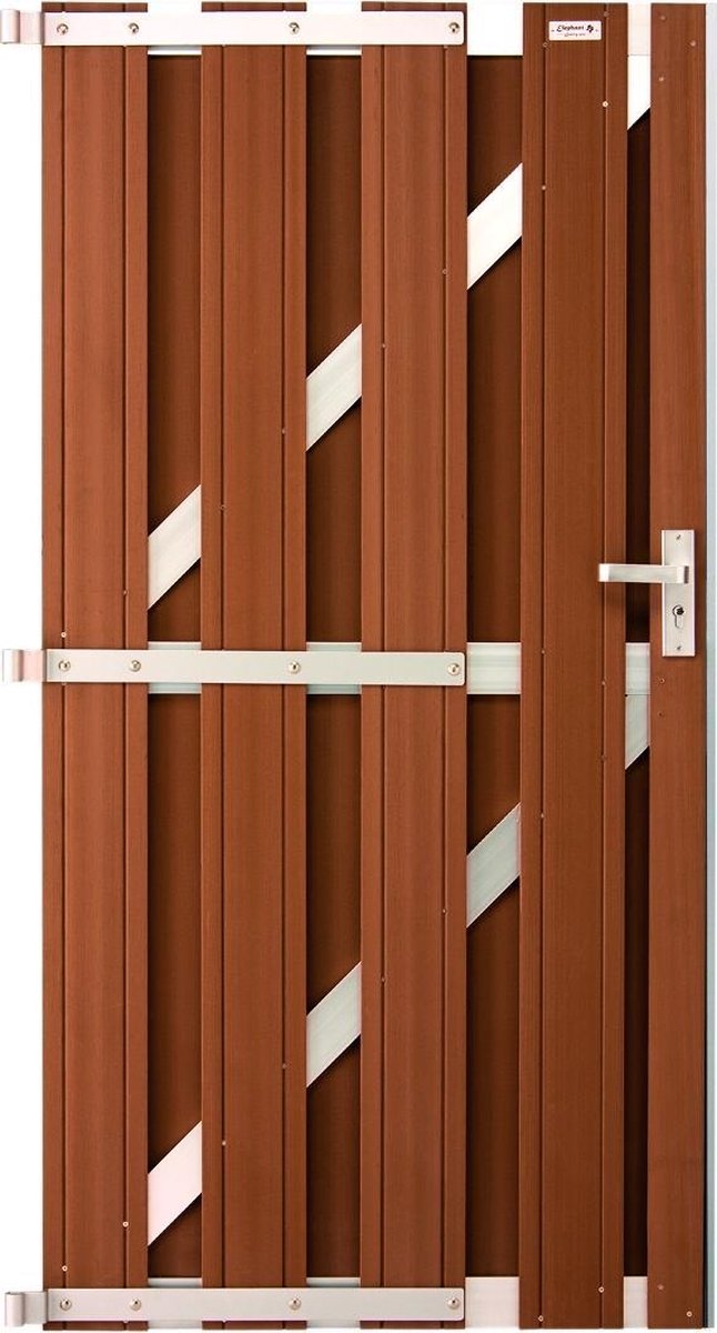 Composiet tuinpoort voor schutting WPC bruin 180x90cm