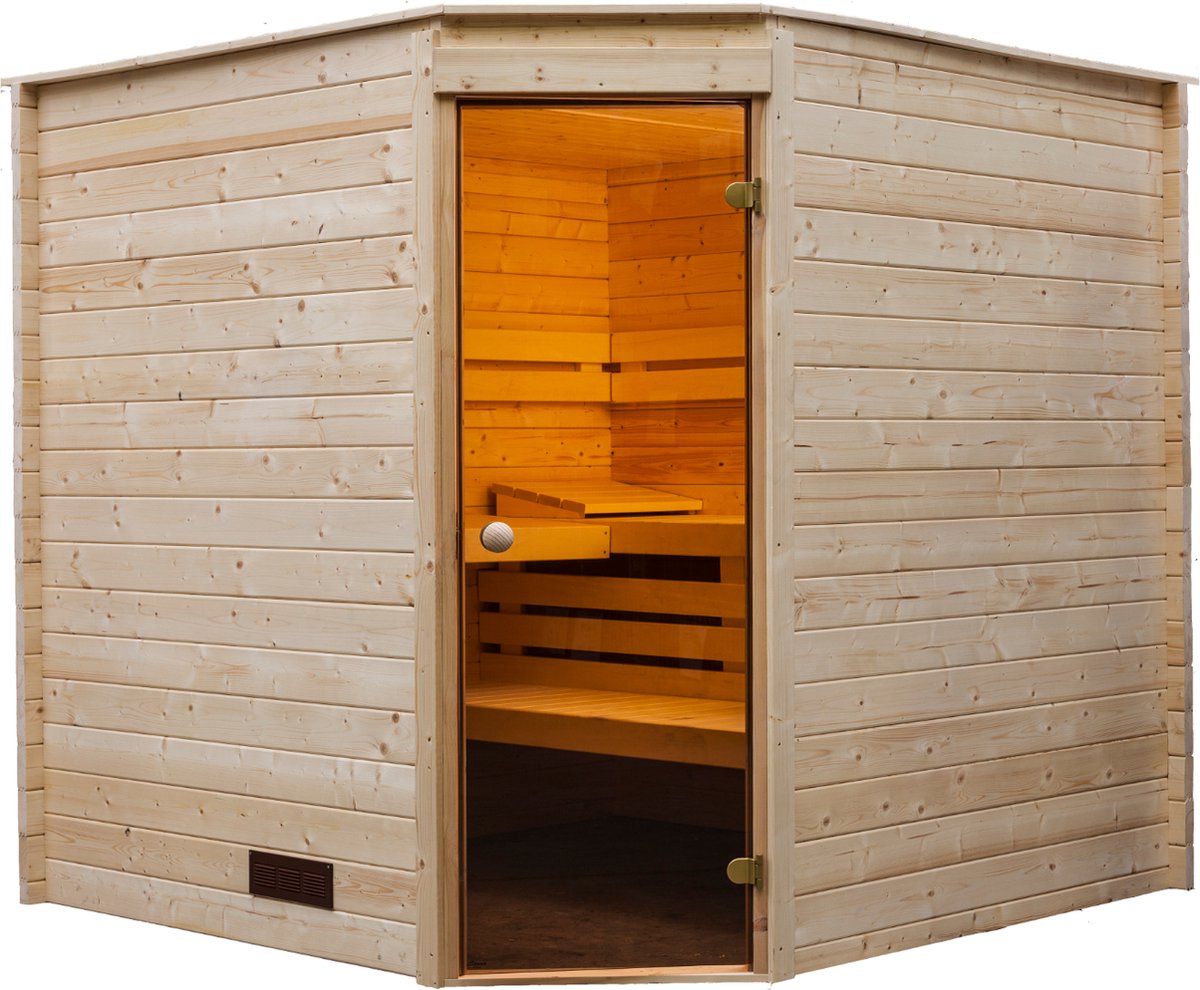 Sauna binnensauna hoekmodel 205x205cm / 40mm