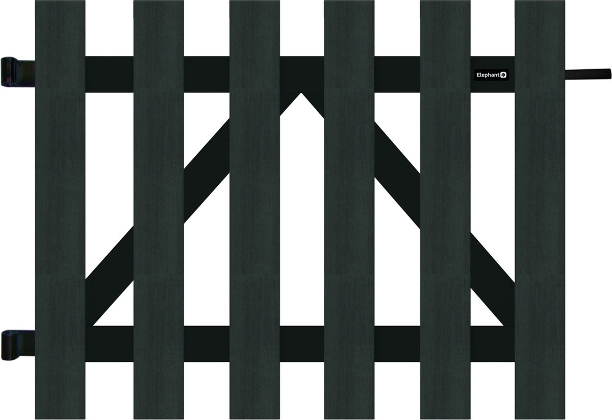 Tuinhek poortje zwart composiet wpc hekwerk 80x100cm