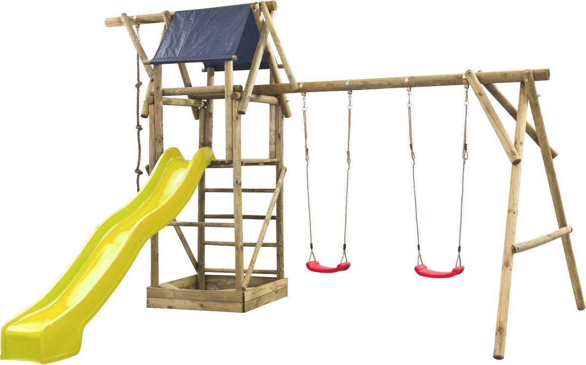 Houten speeltoestel houten schommel Nelis 380x500x290cm