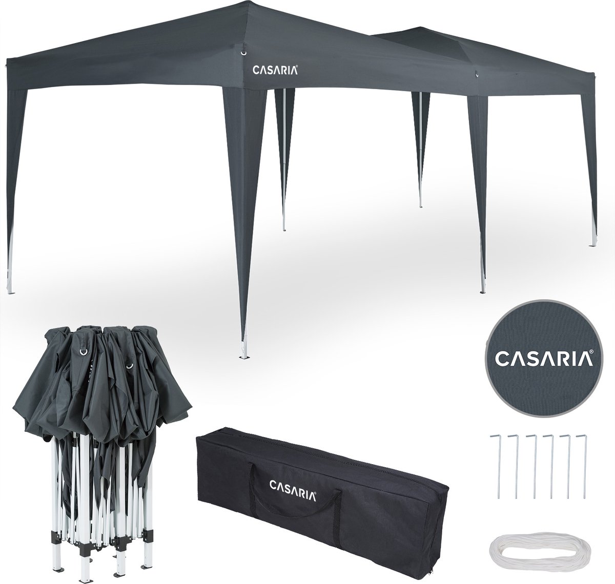 Paviljoen Antraciet 3x6m UV-bescherming 50+