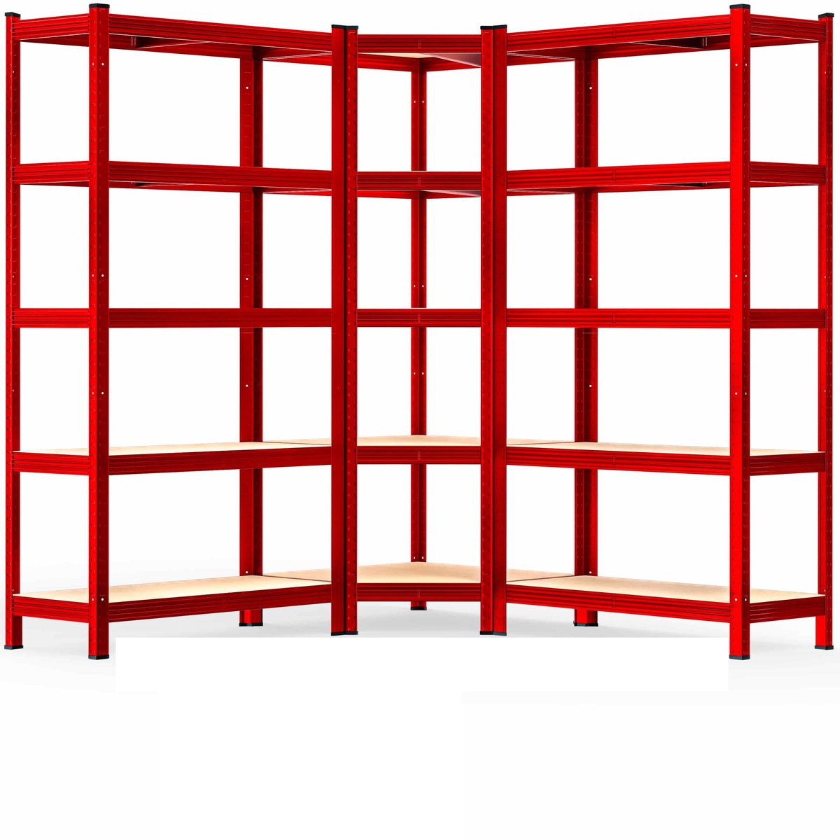 Stellingkast en hoekrekken set van 3 Rood 875kg per stuk