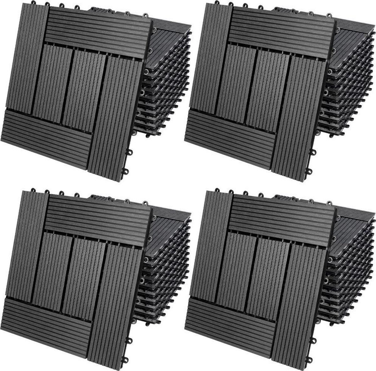 Tegels 44 stuks Mozaïek Antraciet WPC 30x30cm